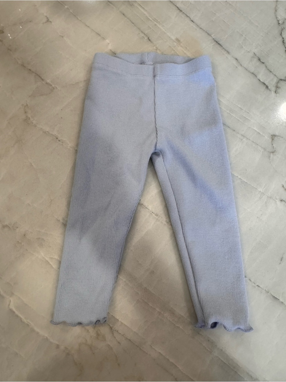 NWOT - Rylee + Cru Pale Blue Ribbed Kids Leggings